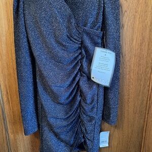 Sparkling Blue Ruched Dress